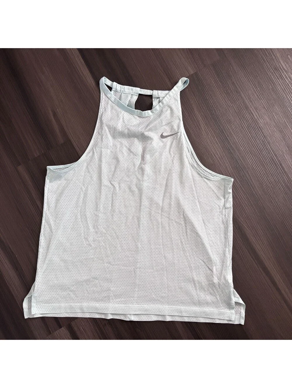 Nike Breathe Running Tank Top Size Medium Lightweight Blue Breathable